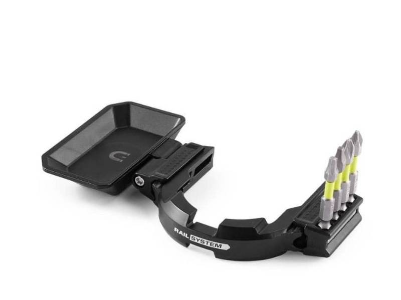 lot 16388 image: RAIL System Accessory Set (3-Piece) with Base, Magnetic Bit Bar Attach, 180° Magnetic Tray