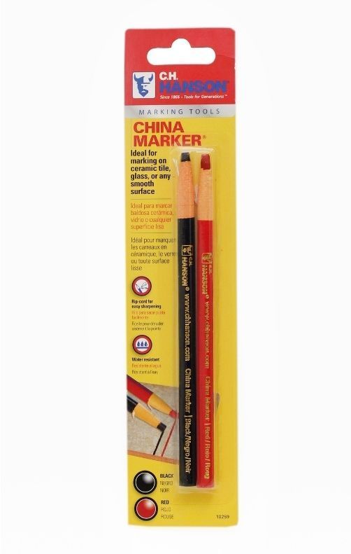 lot 16400 image: PACKBOF 2-C.H. Hanson 6-34 in. L China Marker Set BlackRed 2 Pc
