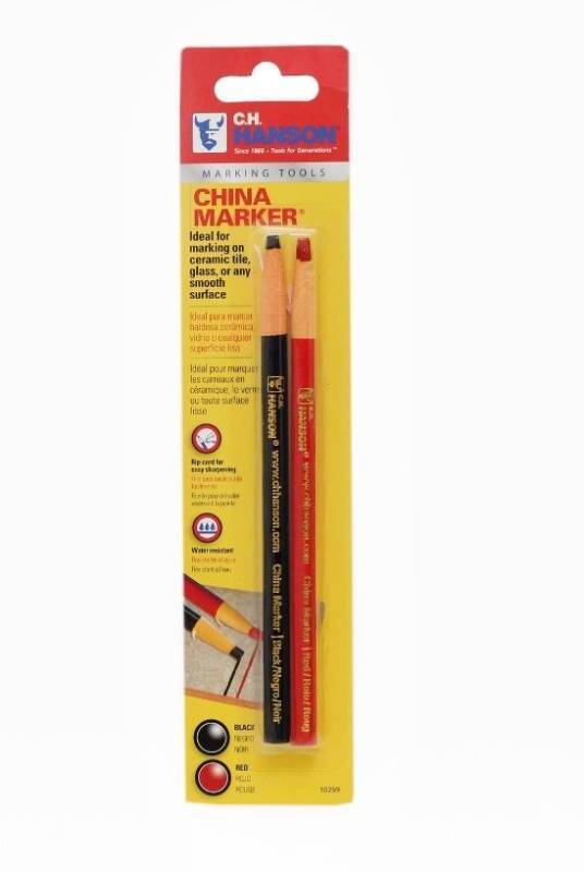 lot 16405 image: PACKBOF 2-C.H. Hanson 6-34 in. L China Marker Set BlackRed 2 Pc