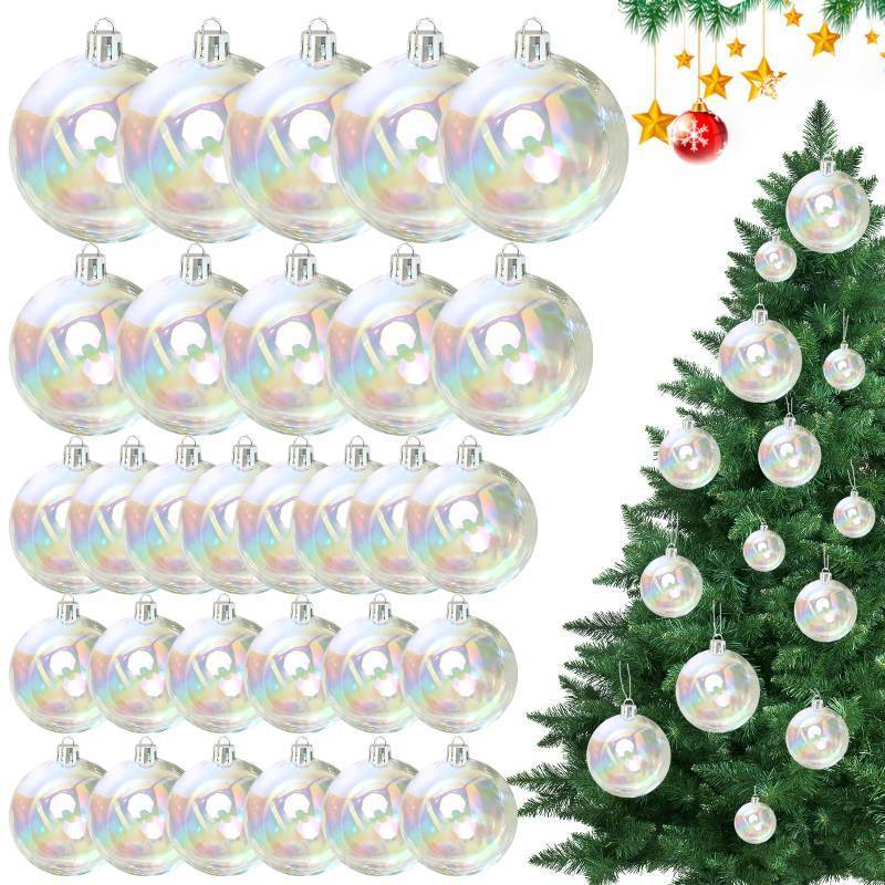 lot 254 image: 30Pcs Iridescent Ornaments Bubble Clear Balls (4 Sizes)