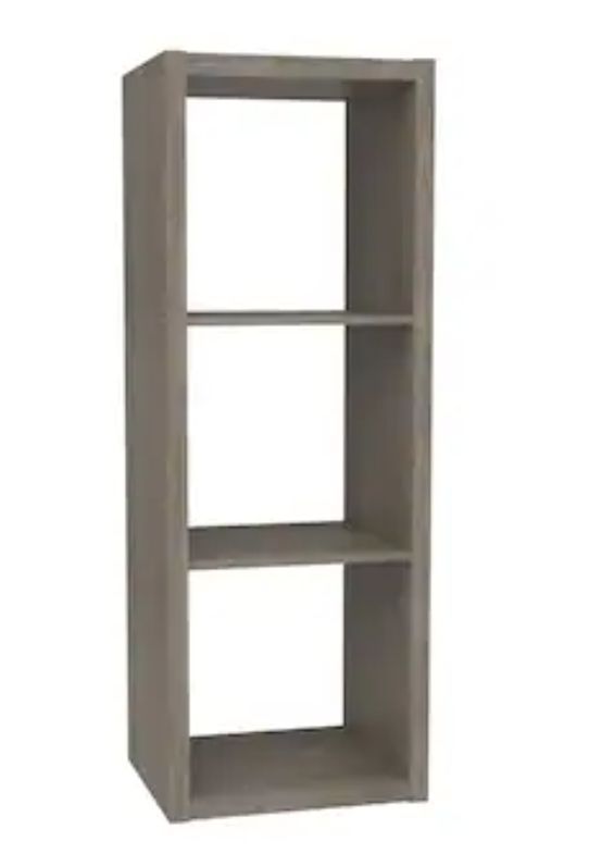 lot 16644 image: ClosetMaid 43.98-in H x 15.87-in W x 13.5-in D Graphite Gray Wood laminate 3 Cube organizer (See Details)- Retail $73