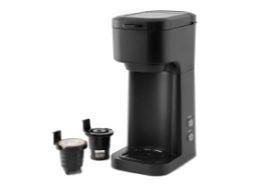 lot 2190 image: Mainstays Black Matte Single Serve Coffee Maker
