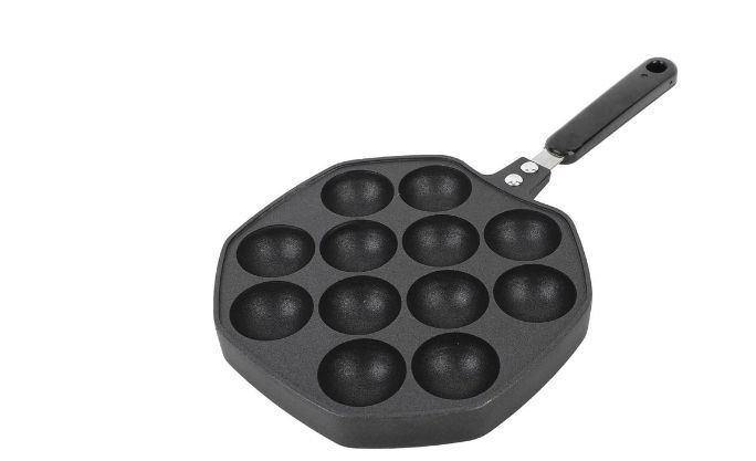 lot 2208 image: 12-Mold Takoyaki Pan Compact Aluminum Alloy NonStick Grill Skillet for Octopus Balls & Japanese Style Omelet