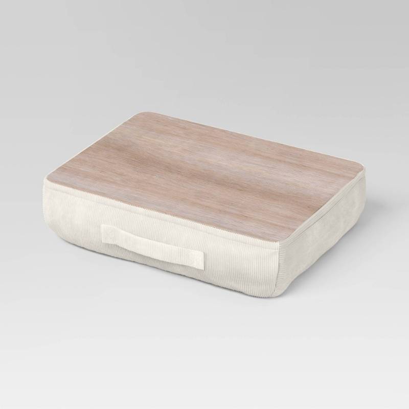 lot 2232 image: Pack of 4, Corduroy Lap Desk Cream - Room Essentials - Retail $80 Great for Classrooms