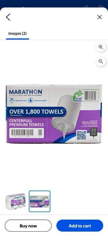 lot 673 image: Marathon Premium Centerpull Paper Towels, White (6 rollscase) - Retail $60
