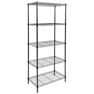 lot 1487 image: Whitmor 5 Tier Shelving Unit, Adjustable Storage Shelves with Wheels, 400 lbs Capacity per Shelf, Max 2000 lbs Total, 21 L x 12 W x 54 H, Black