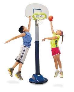 lot 2770 image: Little Tikes Adjust and Jam Pro Basketball Set, Blue - Retail $50