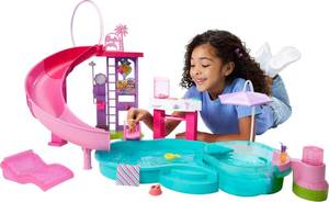 lot 2772 image: Barbie Dream Pool Playset with 6 Play Areas, Including Slide & Bubbling Hot Tub, Plus 20 Accessories