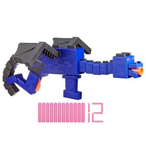 lot 2774 image: NERF Minecraft Ender Dragon Blaster, 4-Dart Internal Clip, 12 NERF Elite Foam Darts, Design Inspired by Mob in The Game