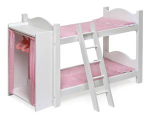 lot 2778 image: Badger Basket Doll Bunk Bed with Armoire for 18 to 22-Inch Dolls Includes Bedding, Ladder, and Storage