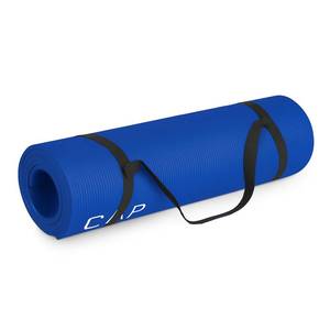 lot 2782 image: CAP Barbell High Density Exercise Yoga Mat with strap, 68x24x12 - Blue