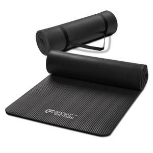lot 2784 image: Marcy 12-inch (12mm) Extra Thick Multi-Purpose Exercise Yoga Mat with Carrying Strap - Sleek Black