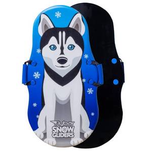 lot 2786 image: Flybar Kids 36 Husky Dog Foam Toboggan Snow Sled with Slick Bottom & PE Core Build for Ages 5, Holds Up to 110 Lbs