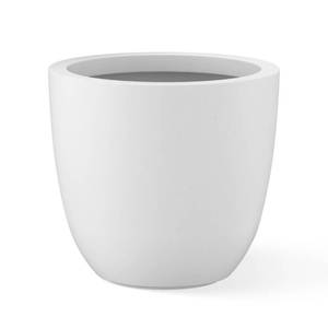 lot 2799 image: Kante 10 Inch Dia Round Concrete Planter, Indoor Outdoor Large Plant Pot with Drainage Hole and Rubber Plug
