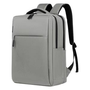 lot 4402 image: Travel Laptop Backpack Holds Both 15.6 Laptop and 9.7 Tablet with USB Charging Port Water-Resistant Work Backpack (Light Grey)