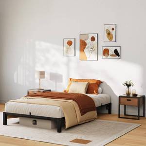 lot 4419 image: GarveeHome 8 in Twin Bed Frame, Heavy Duty Metal Platform Bed Frame with Durable Iron Slat Support and Legs, No Box Spring Required, No Screws Needed, Support Up to 800 LBS