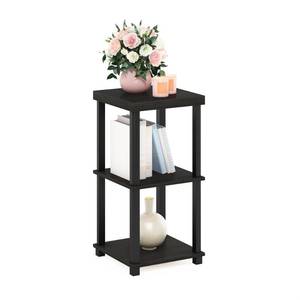 lot 4420 image: Furinno Turn-N-Tube Side Table, 3-Tier Thick Tabletop End Table with Open Shelf, Toolless Assembly -Espresso