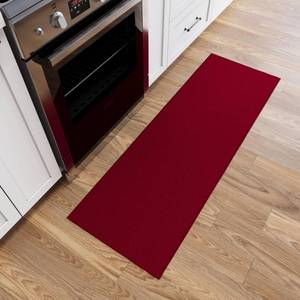 lot 4421 image: Ottomanson Hallway Runner Rug 22 x 6 Non Slip Solid Area Rug -Red