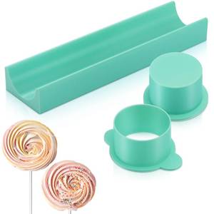 lot 7204 image: Reallnaive Round Cake Pop Mold Set with 9 Inch Tray and Pusher (1.75 Inch,Circle,Mint Green)