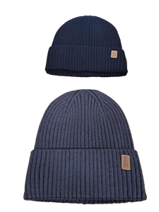 lot 7206 image: Unisex Cuffed Stocking Cap, 2 Pack- Black and Grey