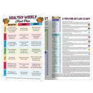 lot 7218 image: Diabetic Food List and Meal Planner, Double-Sided Weekly Meal Plan Chart