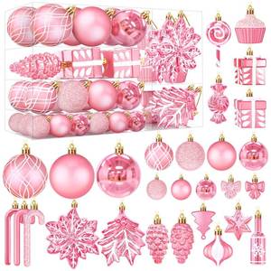 lot 9578 image: Uspring 113 Pcs Pink Christmas Ornaments Set