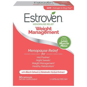 lot 9582 image: Estroven Menopause Relief with Weight Management Dietary Supplement Capsules - 30ct (Best By 0727)