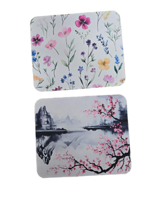 lot 9585 image: Decorative Floral and Cherry Blossom Mouse Pad Set