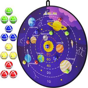 lot 9589 image: 29 Large Dart Board for Kids with 12 Sticky Balls
