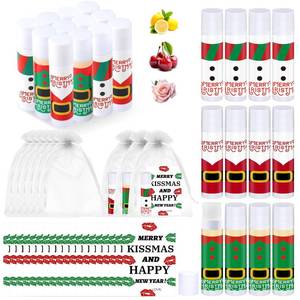 lot 10091 image: 24 Sets Christmas Lip Balm Bulk Set