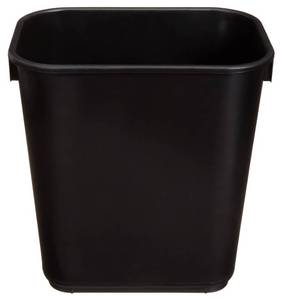lot 15091 image: Amazon Basics Small Rectangular Commercial Office Wastebasket 3 Gallon, Black, 2-Pack