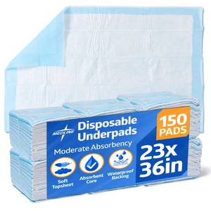 lot 15093 image: Medline Moderate Absorbency Underpad, 23 x 36, 150 Count, Disposable Chucks