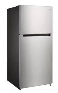 lot 1481 image: 18.1 cu. ft. Top Freezer Refrigerator in Fingerprint Resistant Stainless Steel Look, Garage Ready (See Pics) - Retail $529