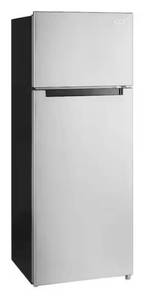 lot 1484 image: Vissani 7.2 cu. ft. Top Freezer Refrigerator in Fingerprint Resistant Stainless Steel Look (Cosmetic Damage) - Retail $349