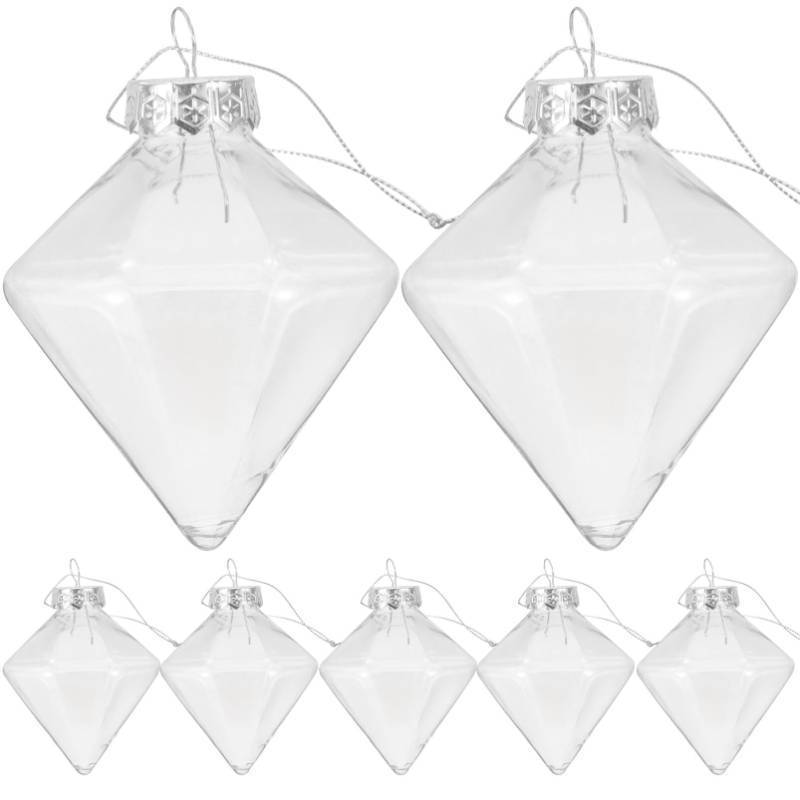 lot 31427 image: Uonlytech 12 Pcs Clear Plastic Fillable Ornament Balls Diamond Shaped Light Bulb Christmas Bauble Ball Tree Hanging Ornament for DIY Craft Christmas Wedding Party Home Decor&nbsp