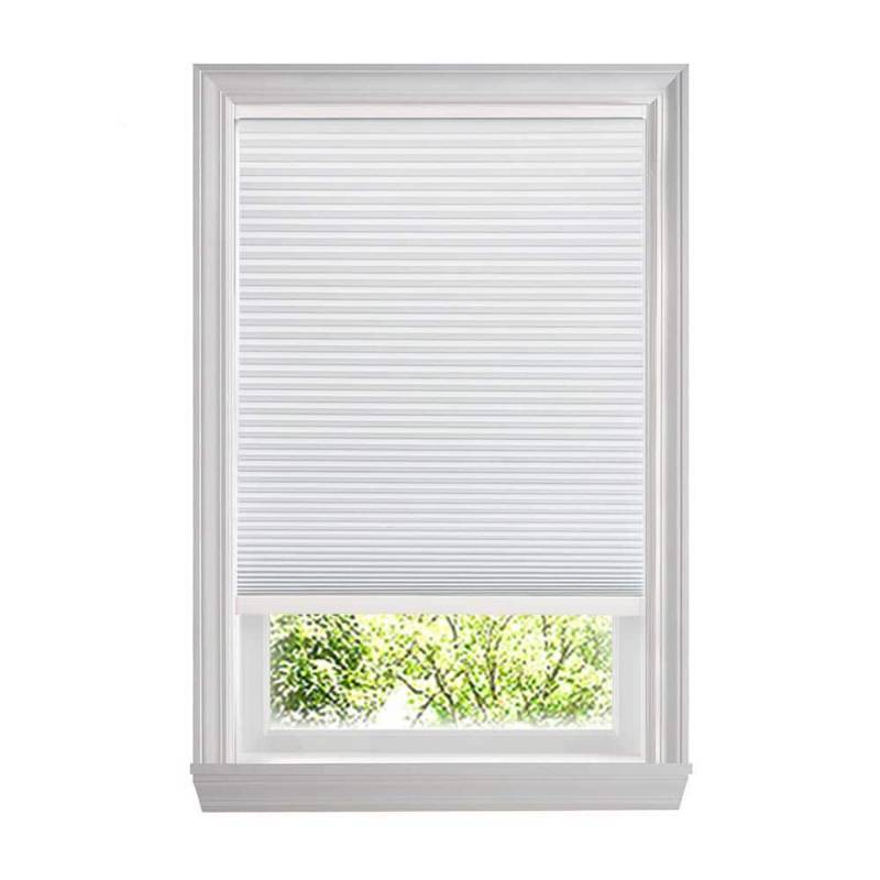 lot 14779 image: Shadow White Cordless Blackout Cellular Shades for Windows - 48 in. W x 72 in. L (Actual Size 47.75 in. W x 72 in. L) - Retail $99
