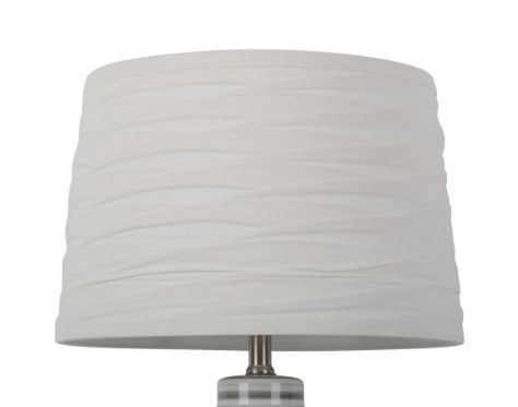 lot 23237 image: Linen Overlay Modified Drum Large Lamp Shade Ivory - Threshold Cotton-Polyester Blend, No Assembly Required