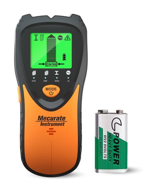 lot 31510 image: Mecurate Stud Finder Wall Scanner Sensor - 5 in 1 Electronic Stud with LCD Display & Audio Alarm for Wood AC Live Wire Metal Studs Detection Joist Pipe