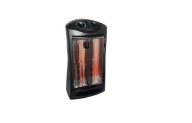 lot 2367 image: 1500-Watt Black Electric Tower Quartz Infrared Space Heater with Thermostat - Retail $70