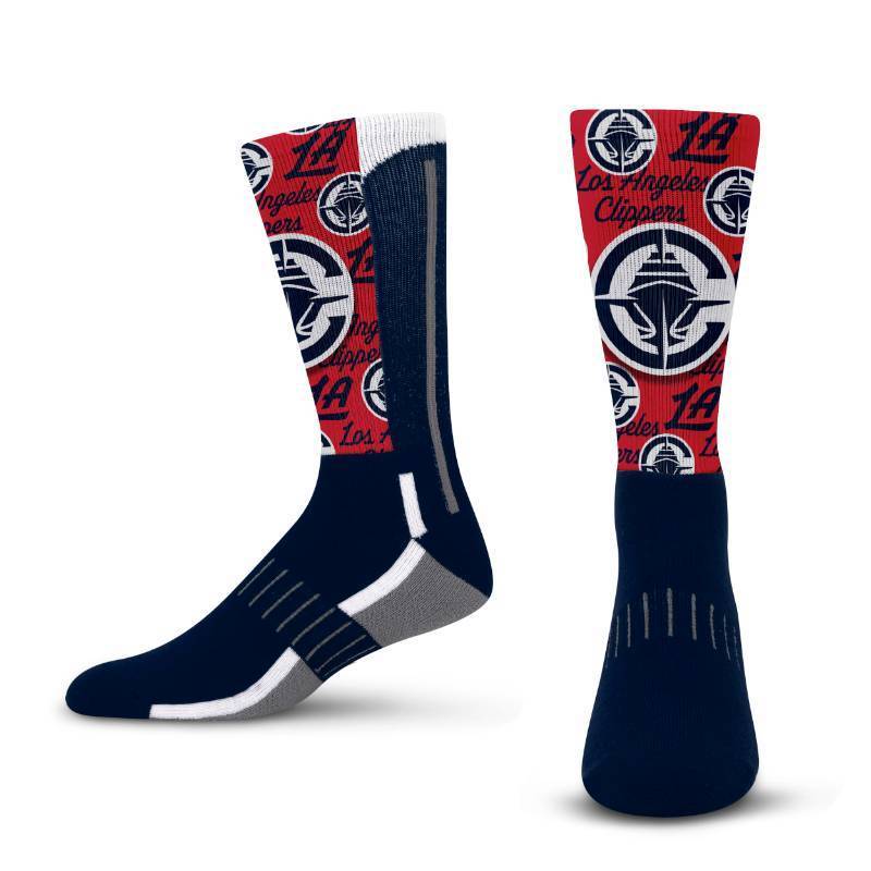 lot 9260 image: For Bare Feet NBA LOS ANGELES CLIPPERS Montage Crew Sock Youth
