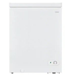lot 2877 image: 5.0 cu. ft. Manual Defrost Chest Freezer with LED Light in White, Garage Ready (Cosmetic Damage)- Retail $219