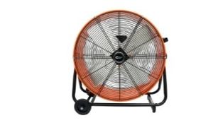 lot 2885 image: 24 in. 2-Speed Heavy Duty Tilt Drum Fan (Cosmetic Damage)- Retail $174