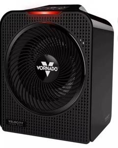 lot 4538 image: Vornado Velocity 5 Whole Room Space Heater, 1500W, Digital Thermostat, Touch Controls and Timer, Black
