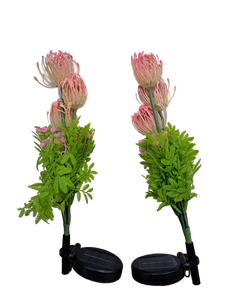 lot 4557 image: Solar Powered Garden Flowers Pink 2 Pack