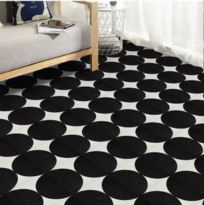 lot 9764 image: Black Semi-circular Vinyl Flooring Tile 11.8x11.8x1.0mm (10-pcs) Peel and Stick Flooring (Cover 9.6 sq. ft. Pack)
