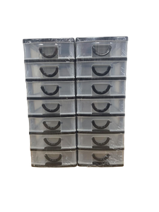 lot 10182 image: 7-Drawer Mini Storage Organizer Set 14in, Set of 2