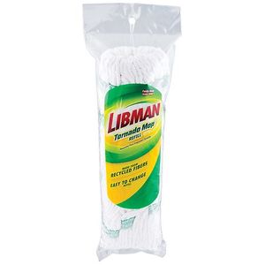 lot 15213 image: Libman Tornado Mop Refill White Cotton Blend Attachment Style Snap-on