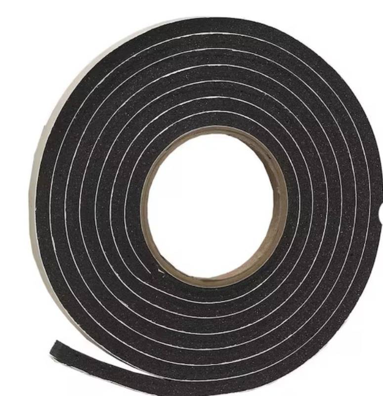 lot 16625 image: 38 in. x 516 in. x 10 ft. Black Rubber Foam Weatherseal Tape
