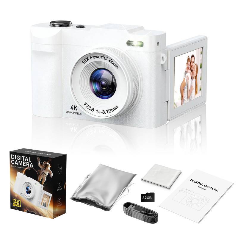 lot 31881 image: 4K Digital Camera for Photography, White - Retail 60