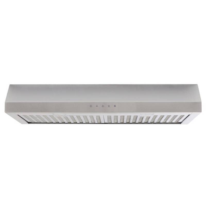 lot 2470 image: Cenza 30 in. 340 CFM Convertible Under Cabinet Range Hood in Stainless Steel with Electronic Touch Controls - Retail $200